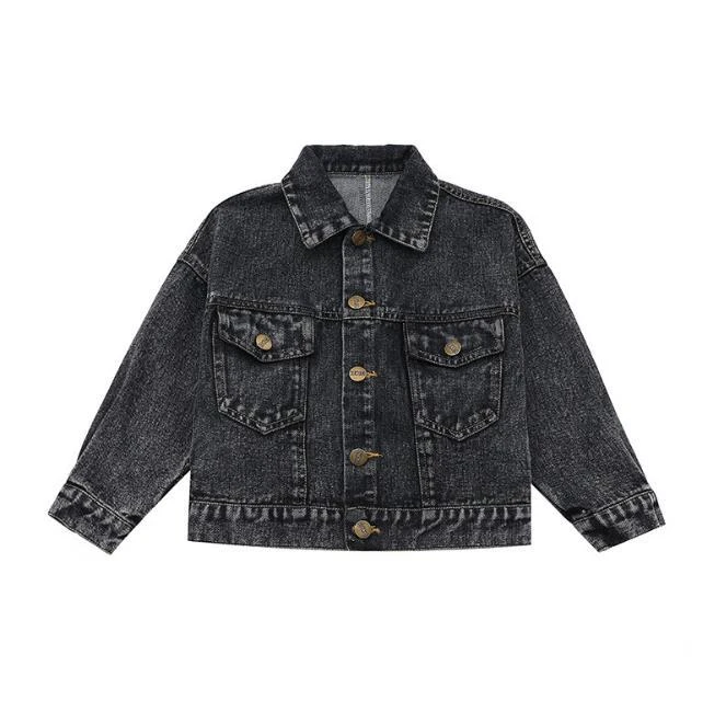 Veste en jean décontractée avec broderies florales au dos